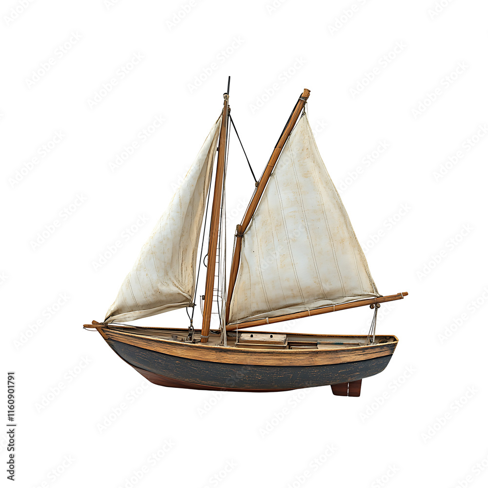 Obraz premium Classic sailboat model isolated Transparent Background.