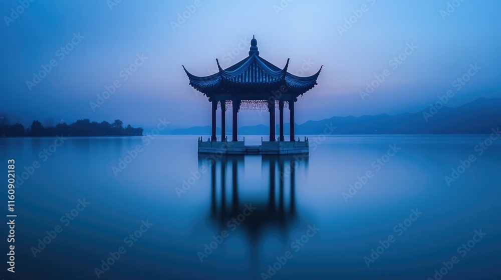 Serene Pagoda Reflecting on Still Water Serene Pagoda Reflecting on Still Water