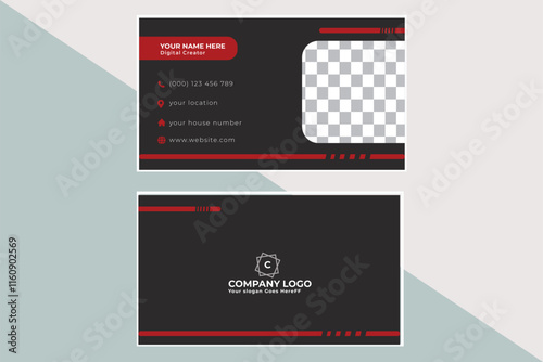 Modern and simple business card design Modern presentation card with company logo Vector business card template Visiting card for business and personal use Vector illustration design