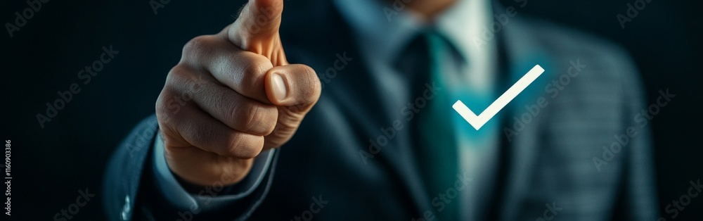 Businessman Using a Checklist for Quality Assessment Businessman Using a Checklist for Quality Assessment