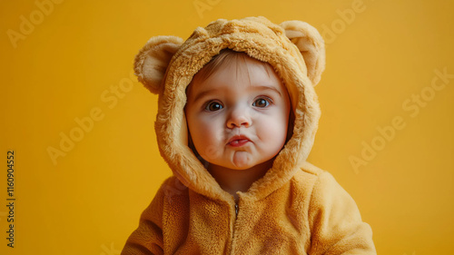 Niño disfrazado de gato en carnaval photo