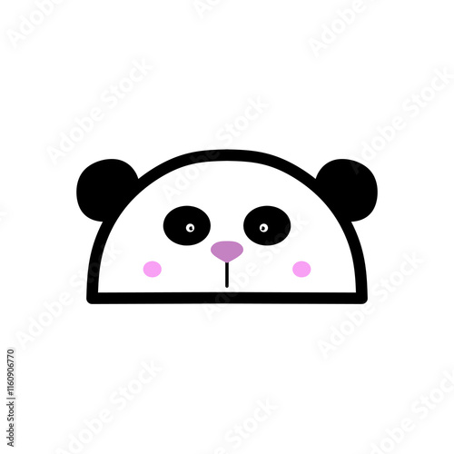 cute panda vector, cartoon panda face, drawing a panda face easy and simple full color photo