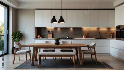 elegant contemporary kitchen room interior .3drender