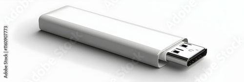 White USB-C Dongle 3D Render High-Resolution Image photo