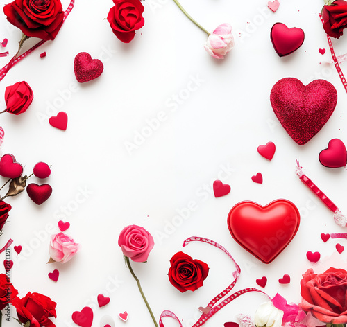 Heart-Shaped Candy and Sweets on Minimal Background – Elegant Valentine's Day Treats Illustration