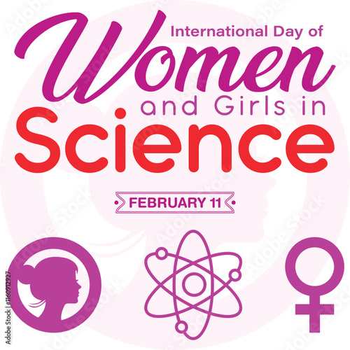 International Day of Women and Girls in Science logo vector design with white background.