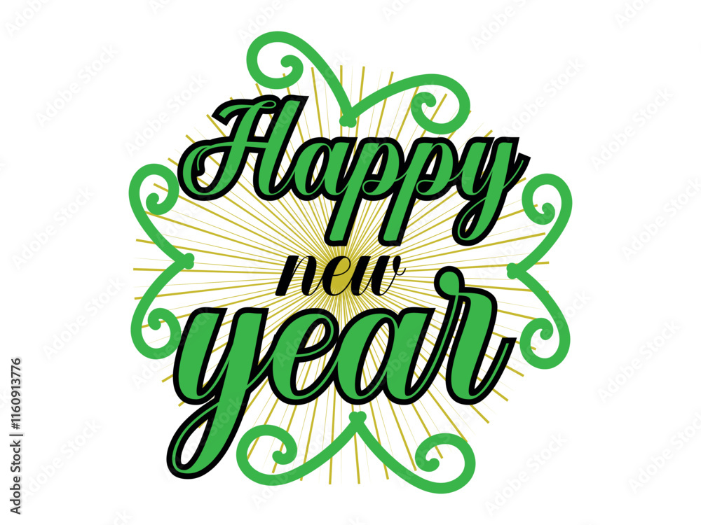 Fototapeta premium New Year typography design vector