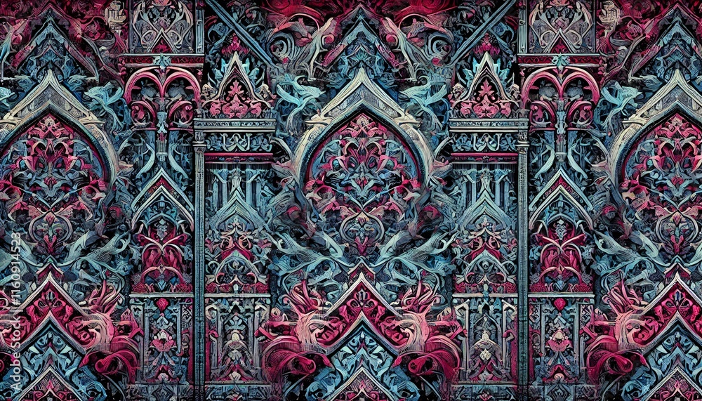 Intricate gothic architectural pattern design Intricate gothic architectural pattern design