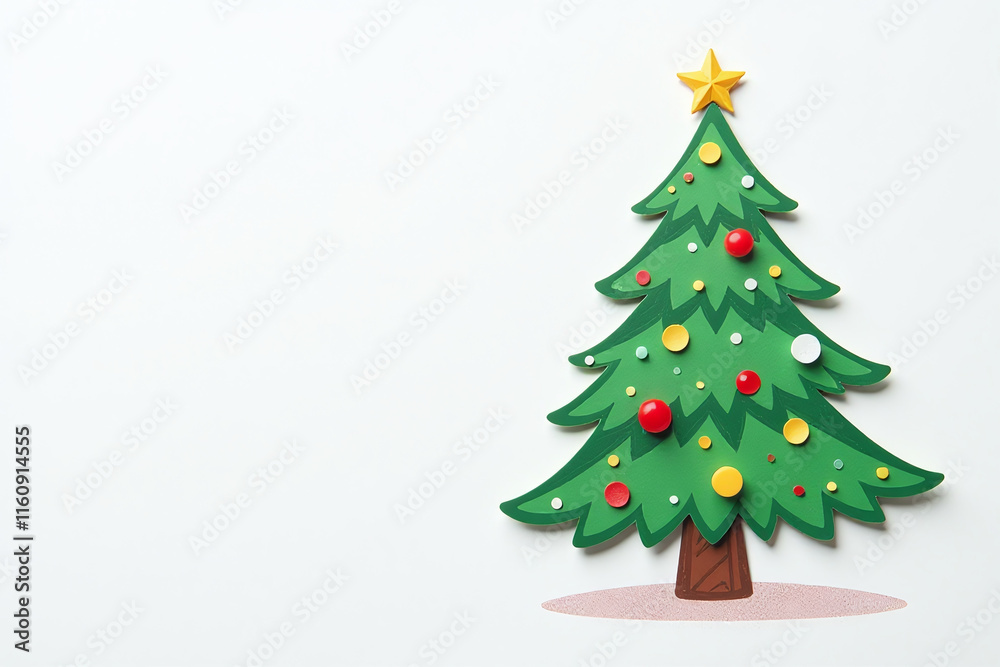 cartoon christmas tree depicted pristine white colored cartoon christmas tree depicted pristine white colored