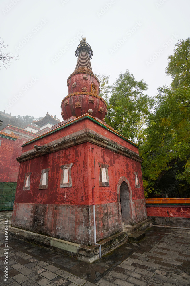 Tibetan pagodas in the Four Great Regions Scenic Spots of Summer Palace in Beijing