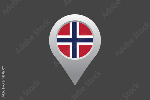 Free Download Norway flag with location sign, Flag of Norway national country symbol illustration Vector, Rectangle Norway flag illustration, Flat vector illustration
 - GFXLoad