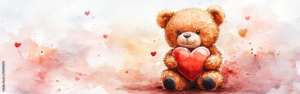 Adorable Teddy Bear with Heart and Tulips Adorable Teddy Bear with Heart and Tulips
