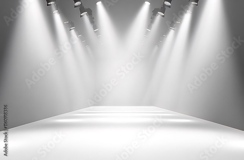 Obraz na płótnie Empty runway with spotlights, ready for a fashion show or product launch. w salonie