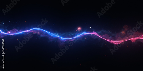 Dynamic light waves reflecting energy and motion abstract art digital environment vibrant colors conceptual inspiration