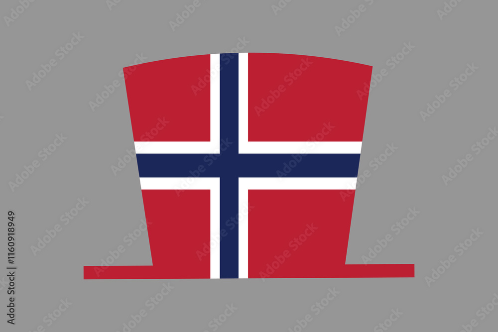 Obraz premium Norway hat with flag, Norway flag vector graphic, Norway country flag is a symbol of freedom, National Norway flag, vector illustration 