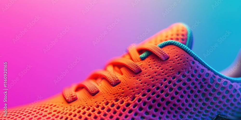 Fototapeta premium Brightly Colored Running Shoe on Vibrant Background with Gradient