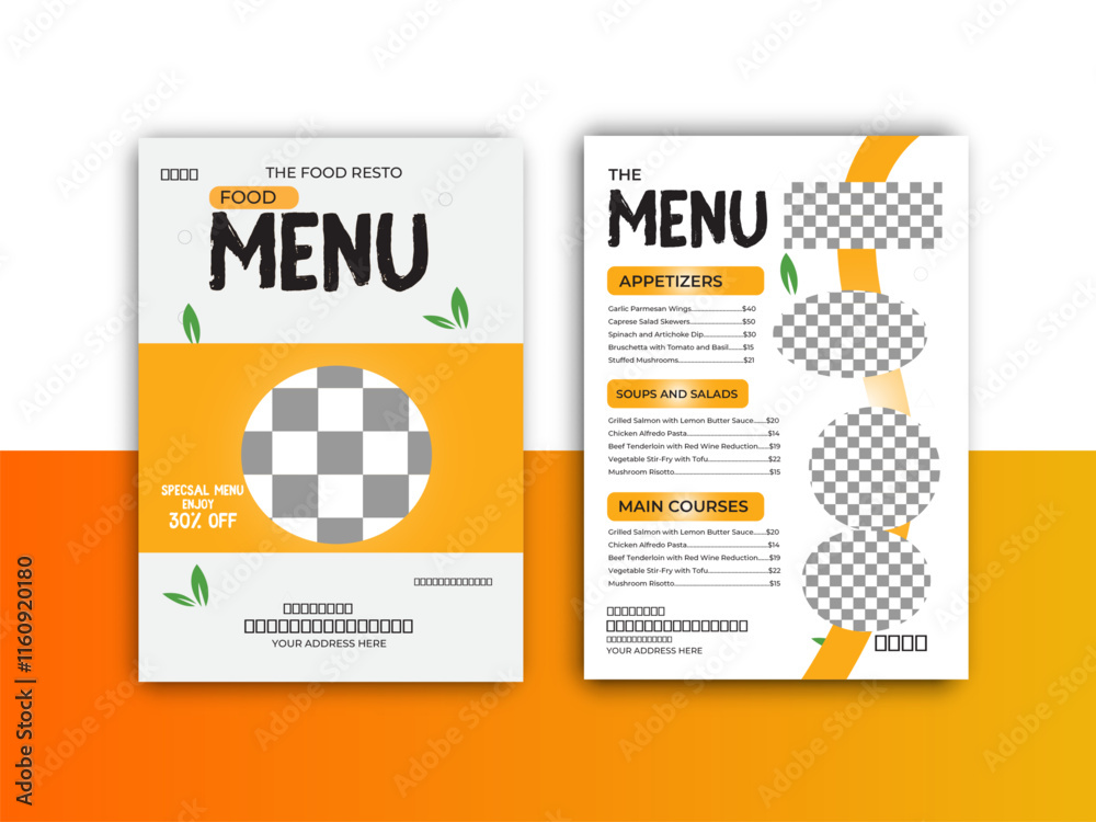 Obraz premium Spicy Delicious Restaurant Food Menu Design Appetizer Template Healthy