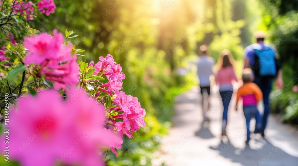 Golden spring blossoms on tree branches in a sunlit park, with a scenic path lined with tall trees creating a serene atmosphere. Golden spring blossoms on tree branches in a sunlit park, with a scenic path lined with tall trees creating a serene atmosphere.
