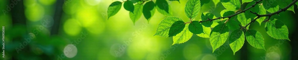 Branches adorned with dense foliage of green leaves, tree, lush Branches adorned with dense foliage of green leaves, tree, lush