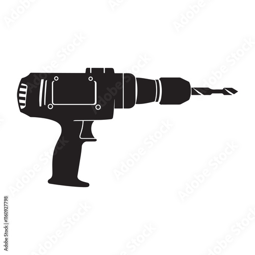 Drill silhouette vector icon illustration