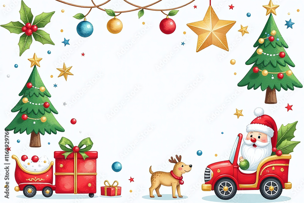 Fototapeta premium colorful christmas illustrations art projects designs included versatile watercolor