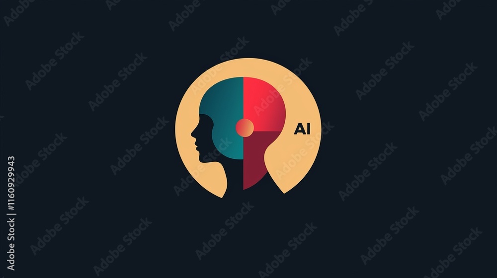 AI-Powered Future: A Modern Geometric Illustration of the Human Mind AI-Powered Future: A Modern Geometric Illustration of the Human Mind