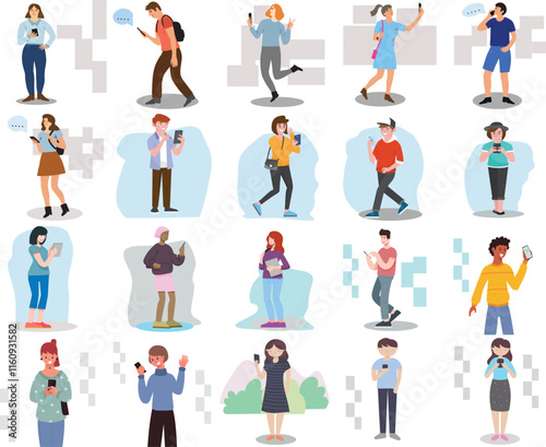 set of everyone's activity is holding a cellphone in their hand