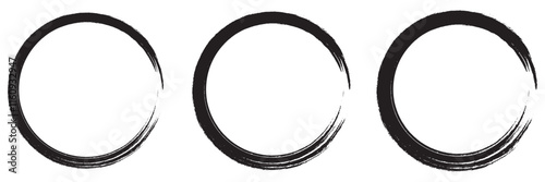 Black Paint Stroke Brush Circles