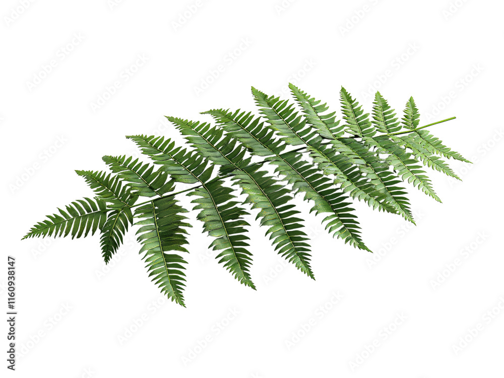 Fresh Green Fern Leaf on White Background Isolated on transparent background Fresh Green Fern Leaf on White Background Isolated on transparent background