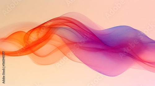 Abstract Flowing Waves of Orange Pink and Purple Hues