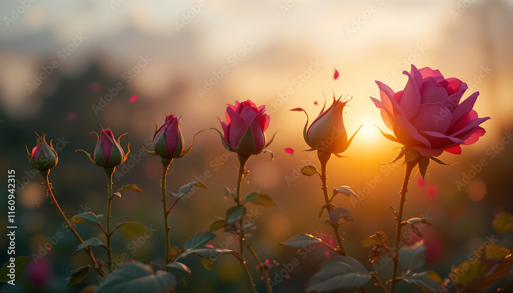 Pink rose blooming in a garden with soft petals and natural beauty Pink rose blooming in a garden with soft petals and natural beauty