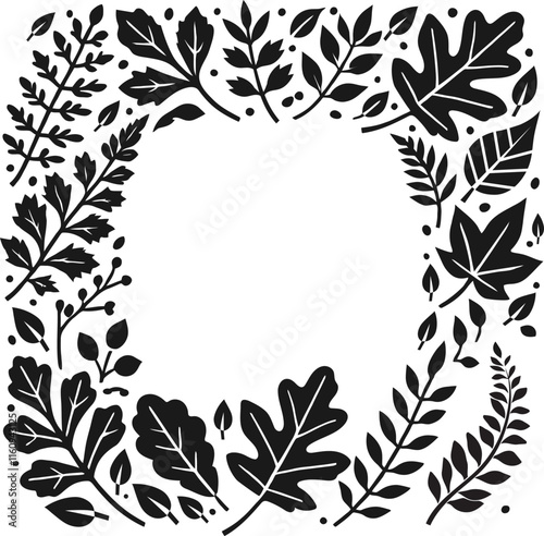 A leaf and nature boarder for showcasing text, designs or artwork compositions