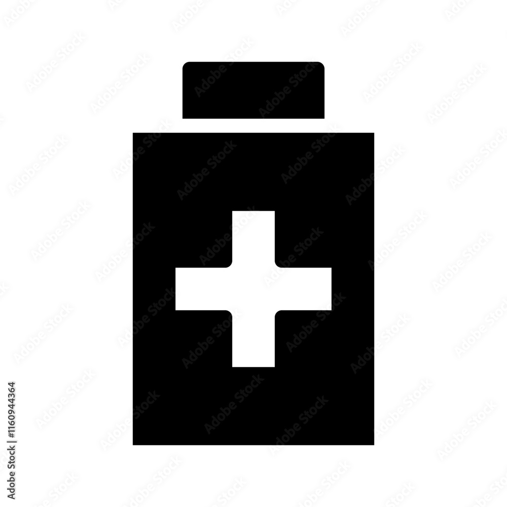 Medicine bottle icon. Concept of healthcare, pharmacy, and treatment. Medicine bottle icon. Concept of healthcare, pharmacy, and treatment.