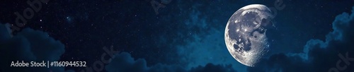 The big telescope reveals a hidden crater on the waning gibbous Moons surface, night sky, moon