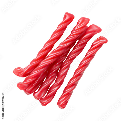 Sweet bright red Licorice Candy shaped like a twisted rope