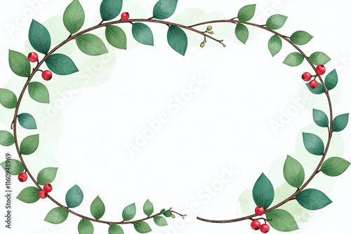 Wallpaper Mural green eucalyptus berries adorn watercolor frame floral botanical wedding invitation featuring ethereal leaves Torontodigital.ca