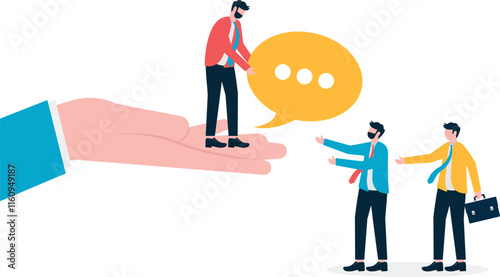 Refer to friend businessmen who give chat bubbles to friends.

