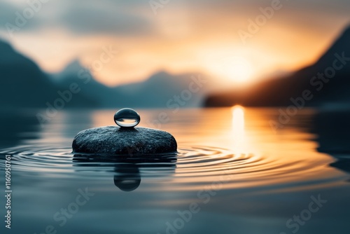 A clean depiction of ripples in water from a single drop, representing the expanding effects of a small action