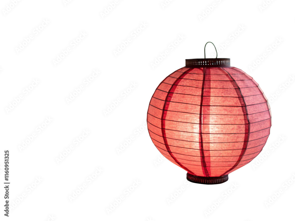 Red Paper Lantern on Transparent Background Red Paper Lantern on Transparent Background