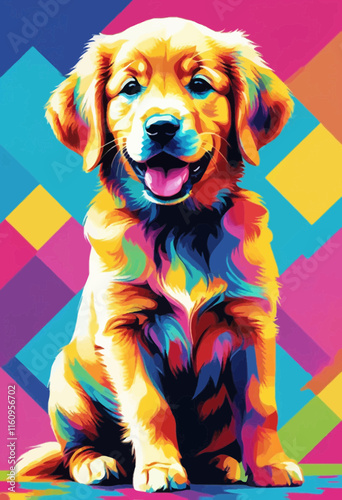 golden retriever pop art