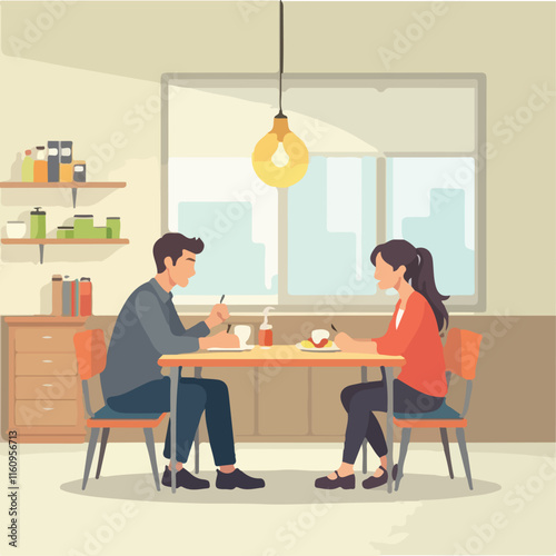 Students in canteen vector design, School Canteen Illustration vector design