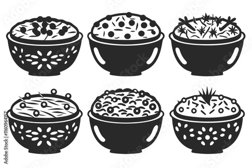set of Biryani food  vector illustration