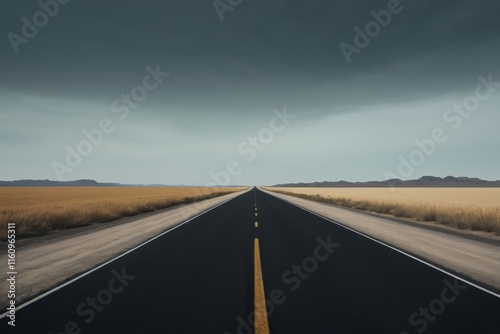 there is a long road that is empty and empty in the middle of nowhere