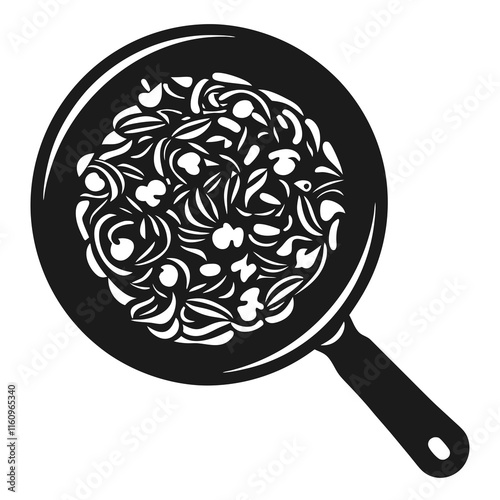 Stir fry food  vector illustration