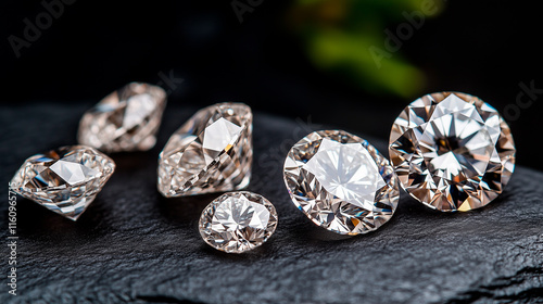 Five Diamonds on Dark Surface