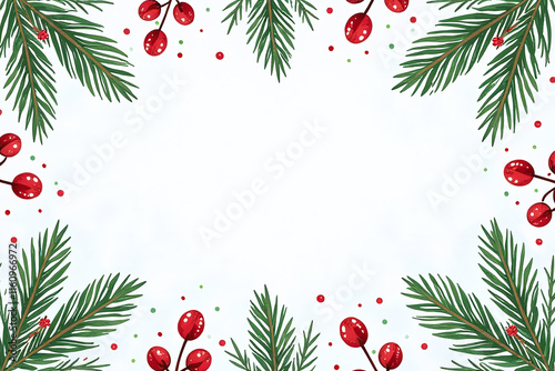 seamless winter greenery prints pine trees berries holiday festivity snowy christmas