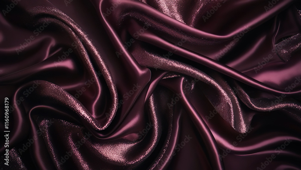 Obraz premium Elegant and luxurious purple silk satin velvet fabric, soft flowing wave flow.