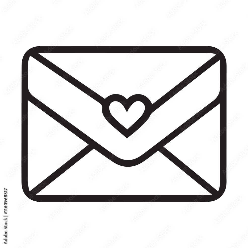 Valentines day Love Letter vector silhouette illustration Valentines day Love Letter vector silhouette illustration