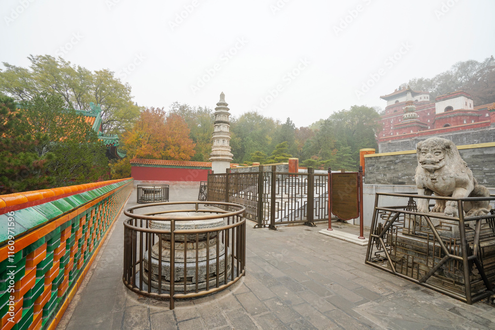 Stone carvings in front of Xumi Lingjing Site in Summer Palace, Beijing