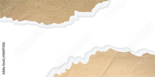 Ripped Paper Edge Transparent Vector Background with Realistic Torn Effect for Creative Design Projects EPS